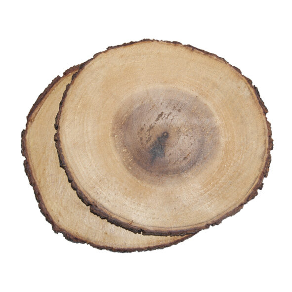 houten bordjes van boomstam Label25