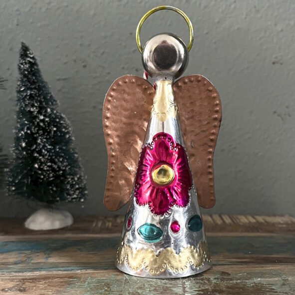 veelkleurige kerst engel label25