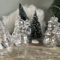 glazen kerstbal sneeuwpoppen set van drie Label25